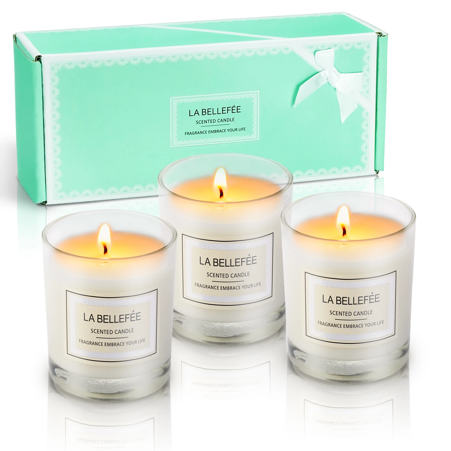 
Wholesale 3 Pack Glass Scented Candles 50g/1.76oz Soy Wax Candles private label Custom Candle Gift Set 