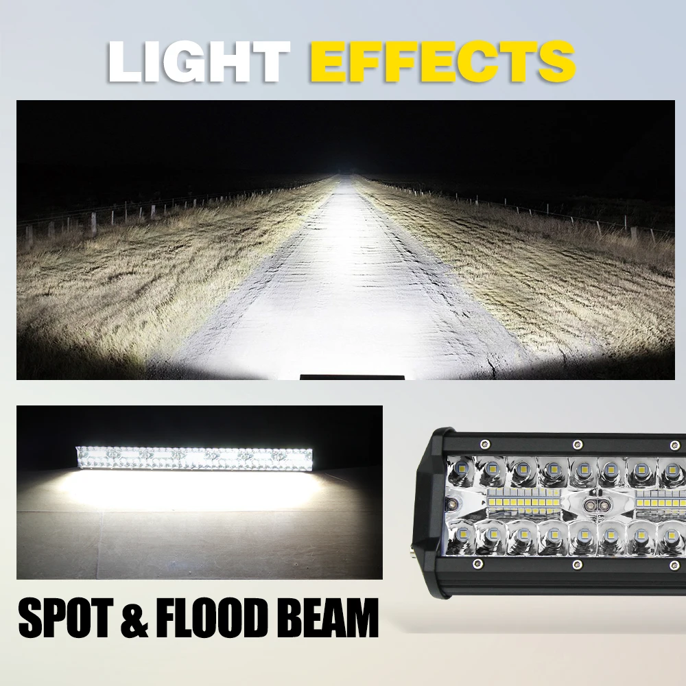 Hot sale light bar Spot Flood Combo Beam 4'7'12'20'23 Inch 4X4 Triple Row Led Light Bar