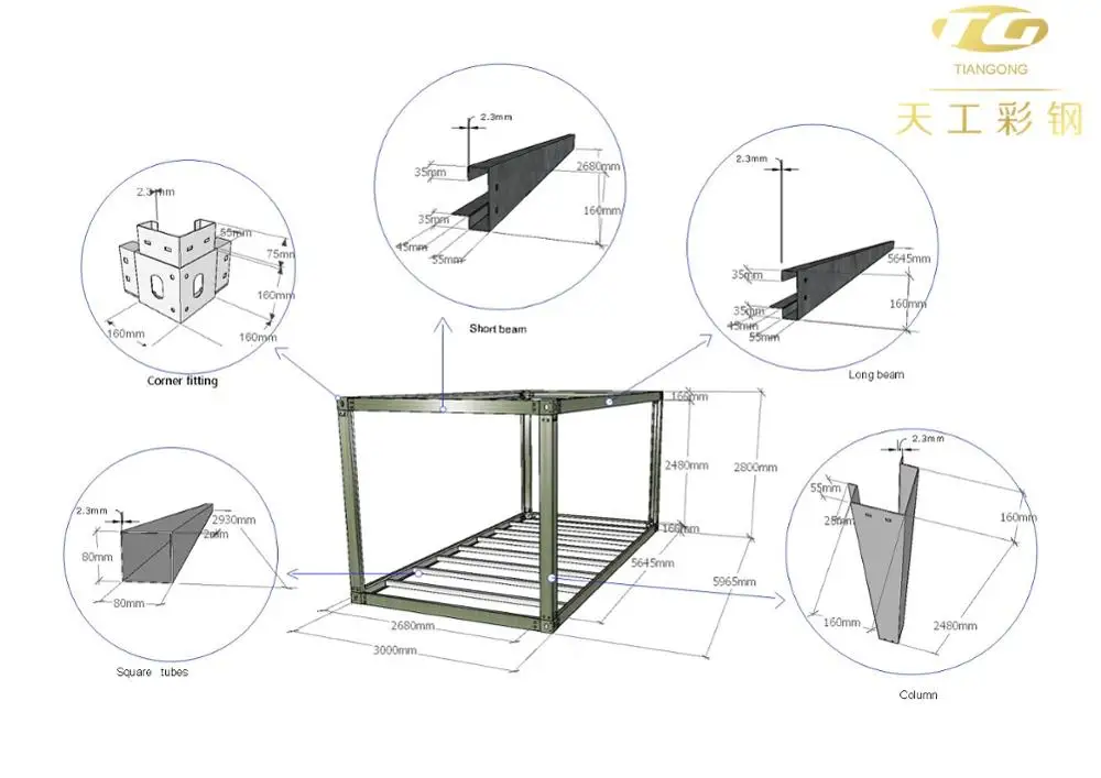 New development Poland mobile 40ft real house in prefab for shop
