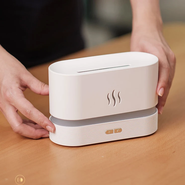 Dropshipping Ultrasonic Air Humidifier Purifier Usb Flame Aroma Diffuser Use Home Fire Light Flame Humidifier