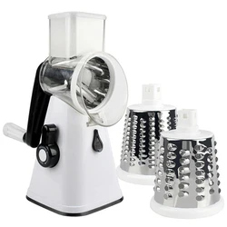 3 in 1 Vegetable Slicer Swift Rotary Drum Grater Nut Shredder Veggie Cutter Peeler Cheese Chopper