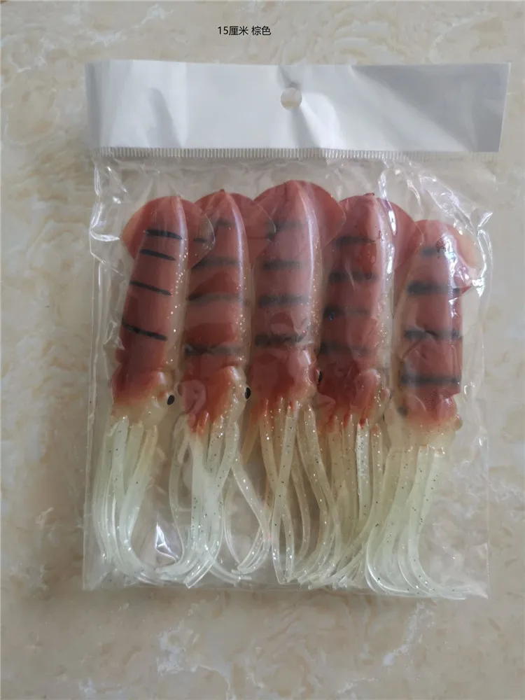 15cm luminous green soft squid lues