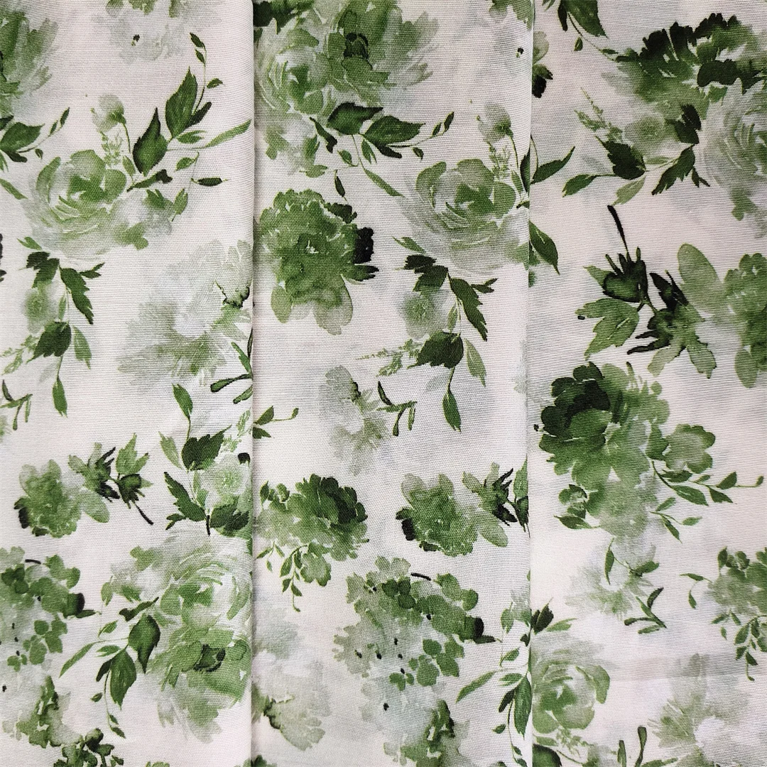 Hot selling breathable floral viscose fabric  cotton viscose fabrics 100% viscose digital printed for dress