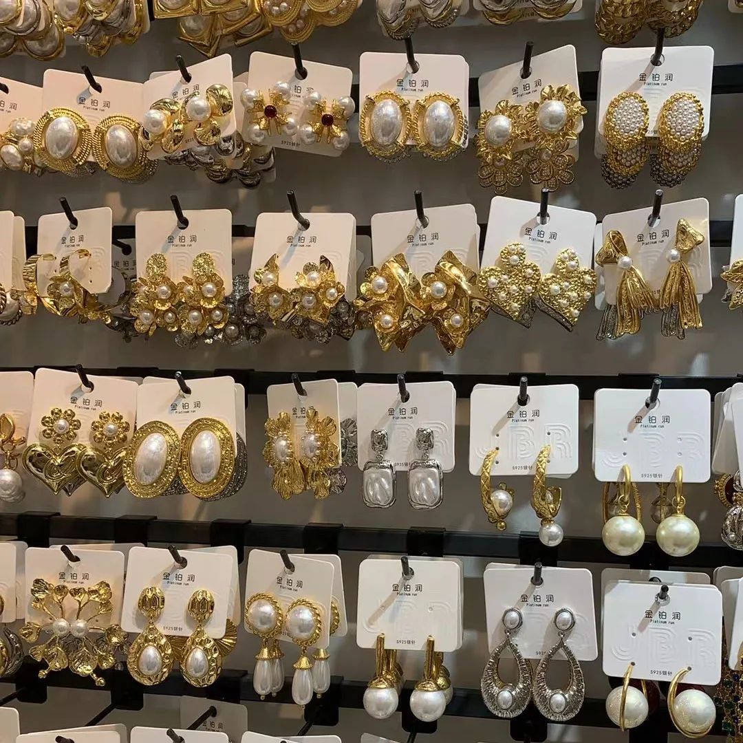 tarnish free african trendy jewelry no fade gold pearl stud earring tarnish free good quality jewelry