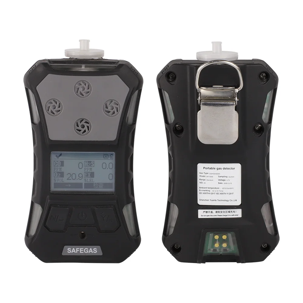 Portable Multi Gas Detector 4 Gas Meter With Man down Alarm IP67
