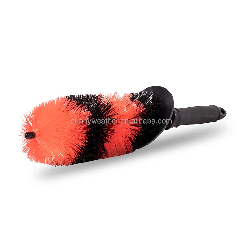 Red Long Soft Bristle Car Wheel Rim Tire Detail Cleaning Brush Multipurpose Use For Wheels Brushes