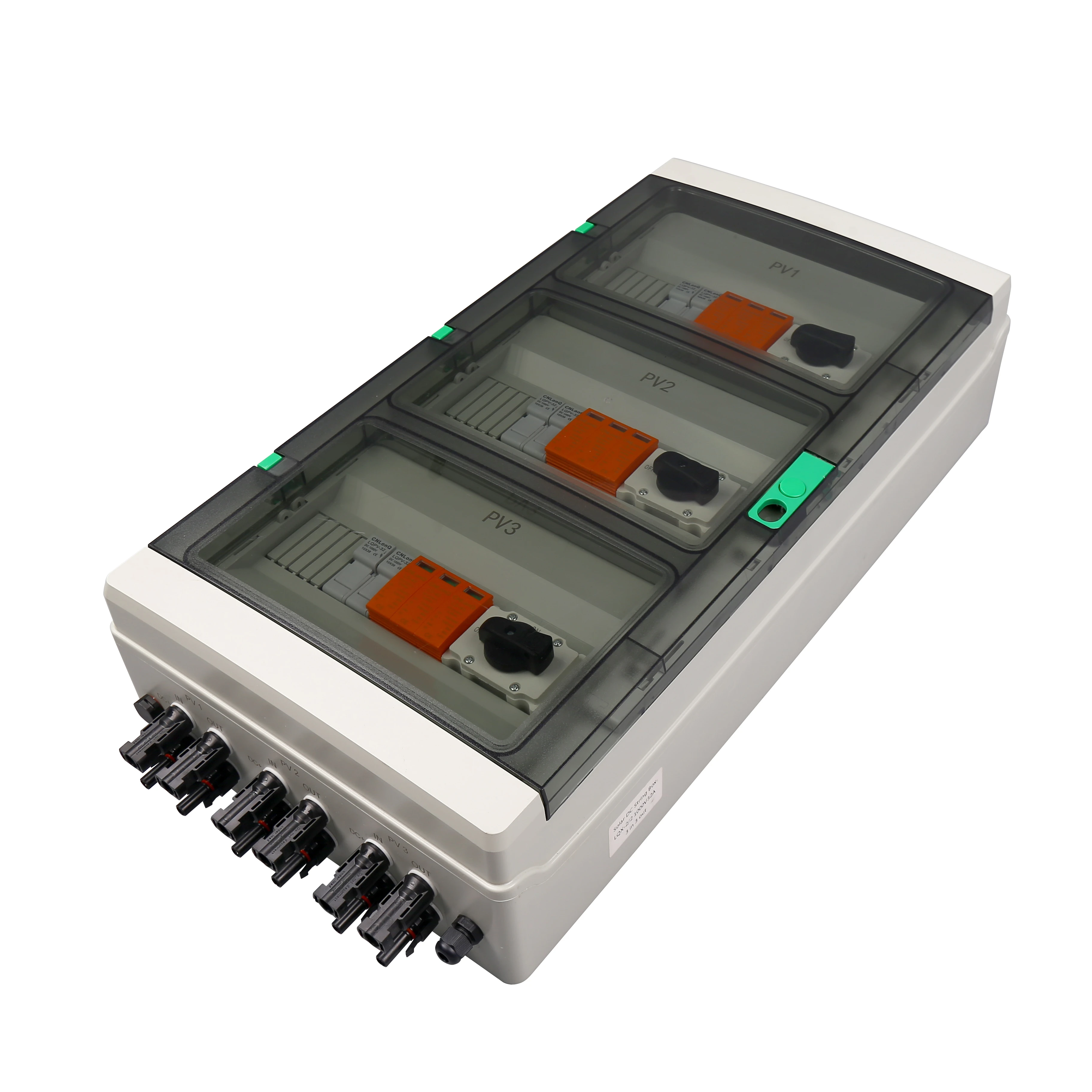 1000V Waterproof Plastic Solar PV AC + DC Combiner Box 3 Input 3 Output String Junction Box 3 Solar Cooker Solar Freezer Outputs