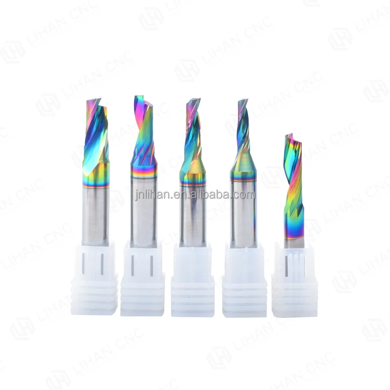 Single Flute Endmill High Precision Carbide Milling Cutter DLC Coating Solid Carbide Endmills Plastics For Aluminum