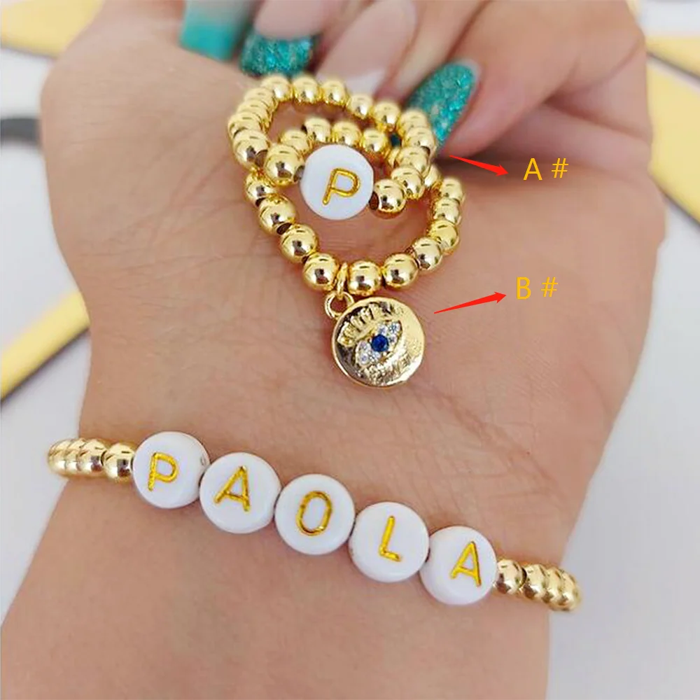 Eye Letters Pattern Accessories Nifty 18K Gold Plated Bracelet Ring Accept DIY Jewelry Gifts Support Wholesale Supply