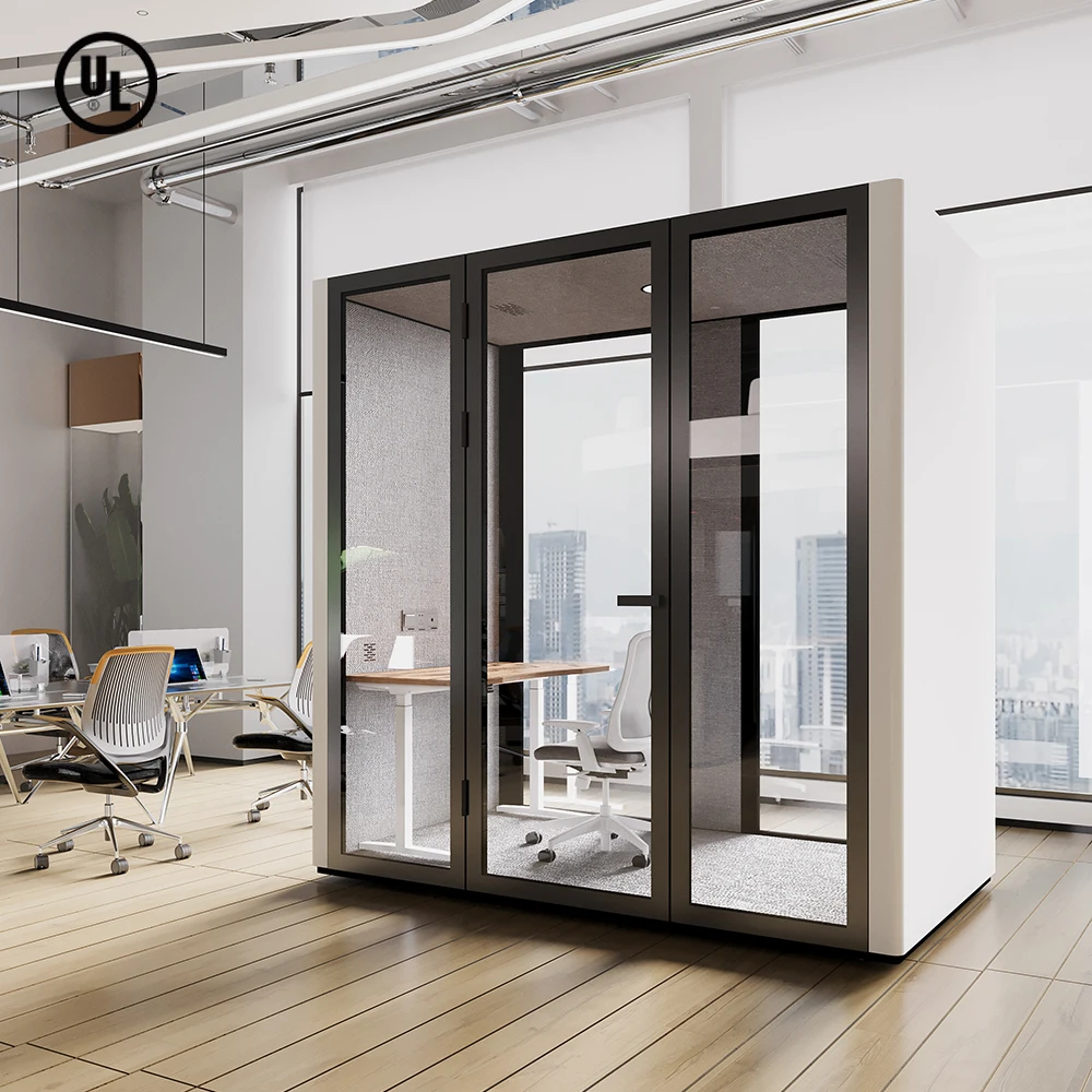 Flexspace 2024 Portable Soundproof Acoustic Office Meeting Pod Private Movable Telephone Call Phone Booth For Sale