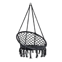 Лидер продаж, черный нейлоновый сетчатый гамак, качели-стул, простой портативный гамак макраме для помещений