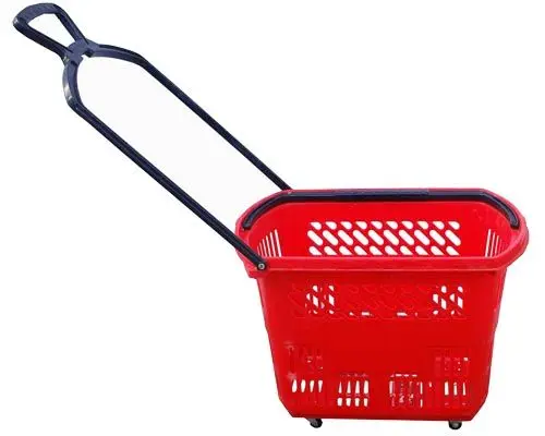 Hand Basket Inner Handle  28L/20L Common Shopping Equipment Supermarket Plastic Hand Basket