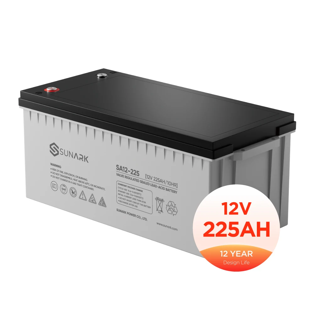 Sunark Lead Acid Inverter Battery 12V 220 Ah 225 Ah 230 Ah House Batteries Systems