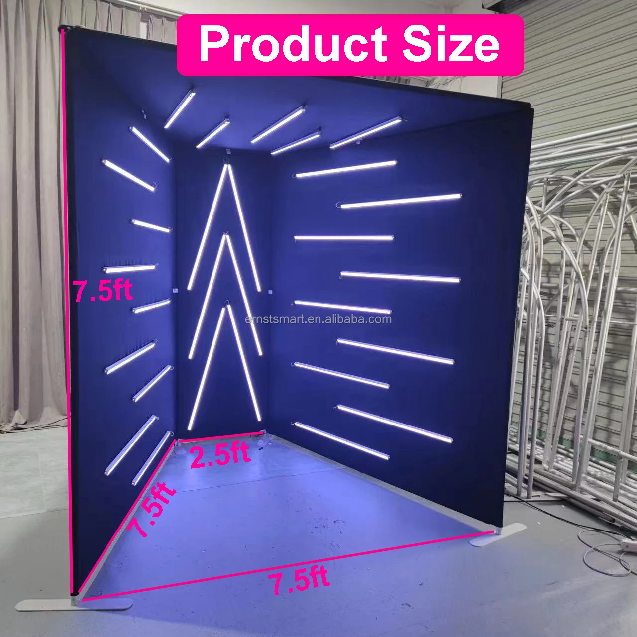 Portable Party Supplies Video Photobooth Automatic Rotating Led Glass 360 Photo Booth Machine Camera With Enclosure Backdrop