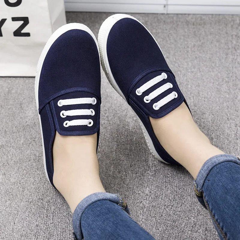 Пвх подошва холщовая верхняя часть материал готов к отправке Оптовая Розничная продажа женская обувь на плоской подошве кроссовки для женщин