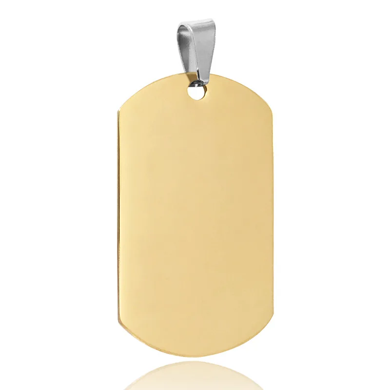 Custom Engraving Stainless Steel Blank Metal Dog Id Tags Sublimation Name  Necklace Dogtags Pendant Dog Tags With Chain