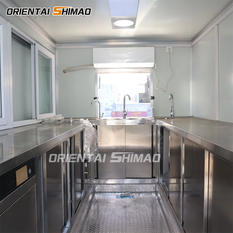 Oriental Shimao American Standard Mobile Bar Food Carts And Food Truck Trailer Foodtruck With Full Kitchen Equipments
