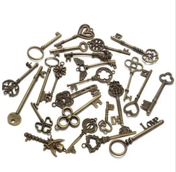 Дропшиппинг, смешанный набор из 24 бронзовых замков в античном стиле, пиратский замок, вечерние Металлические Античные ключи