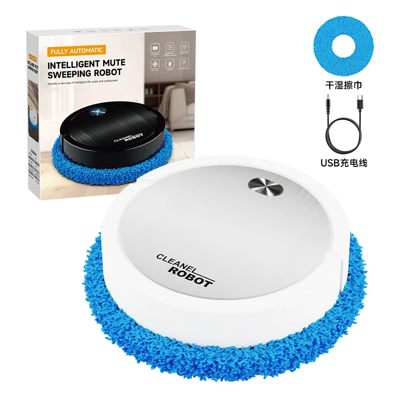 Fully automatic household silent mopping robot intelligent sweeping and mopping cloth self-cleaning washing integrated device