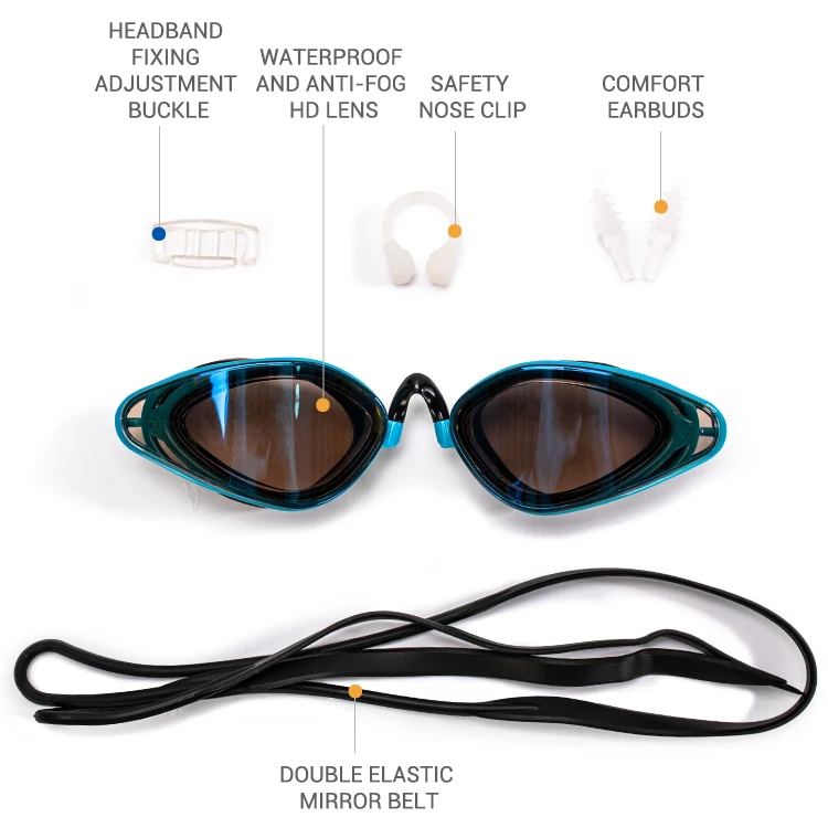 High quality new products uv protect pc lens swim glass swimming googles