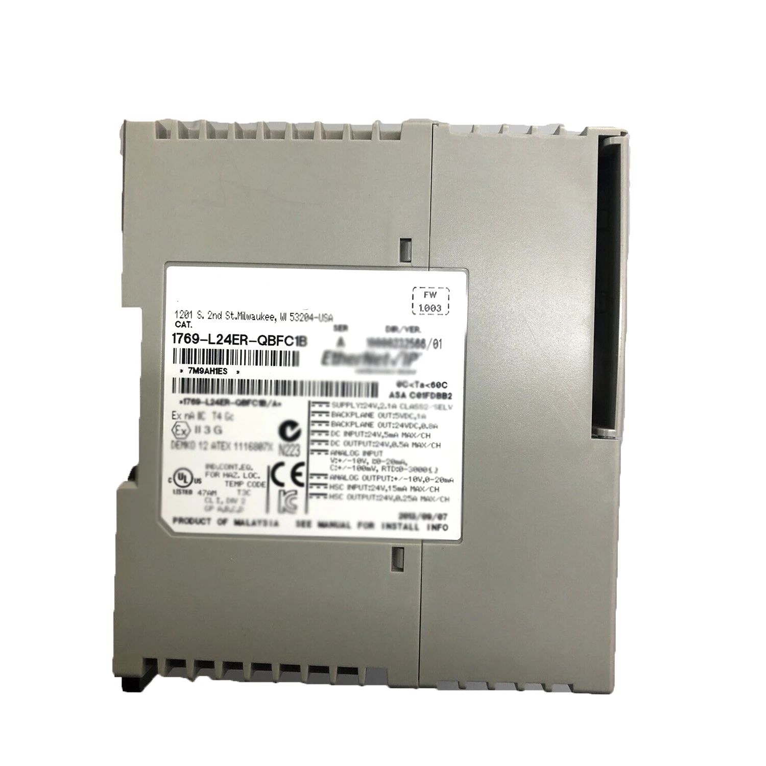 100% новый контроллер 1769-L24ER-QBFC1B CompactLogix 750KB DI/O AI/O 1769-L24ER-QBFC1B-CC PLC 1769L24ERQBFC1B