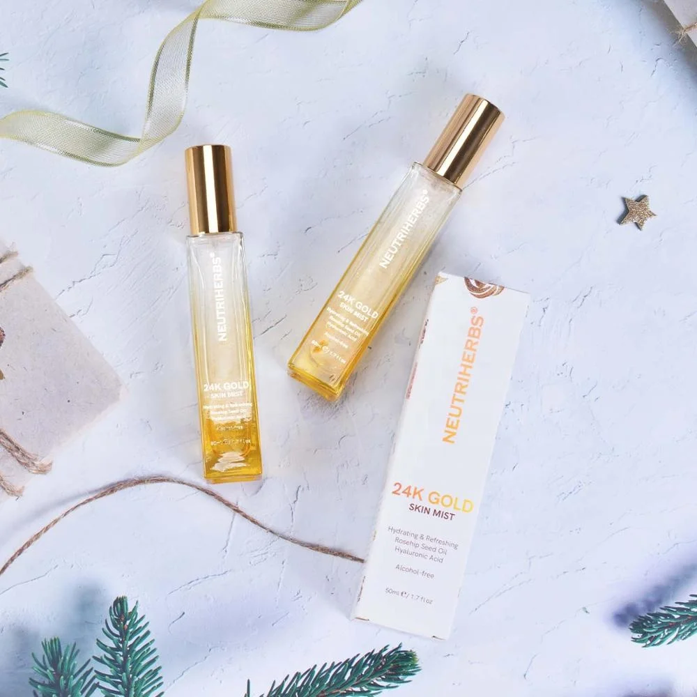 Neutriherbs Skincare 24K Gold Mist Face Moisturizing Glowing Rose Facial Mist