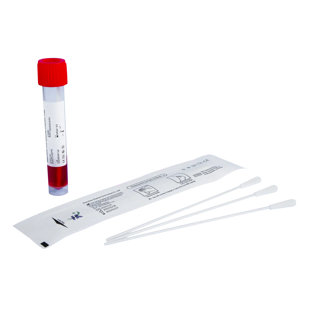 Huaree Medical Disposable Sample Collect Tube Ong VTM Test Kit With Flocked Nylon Sponge Swab Stick