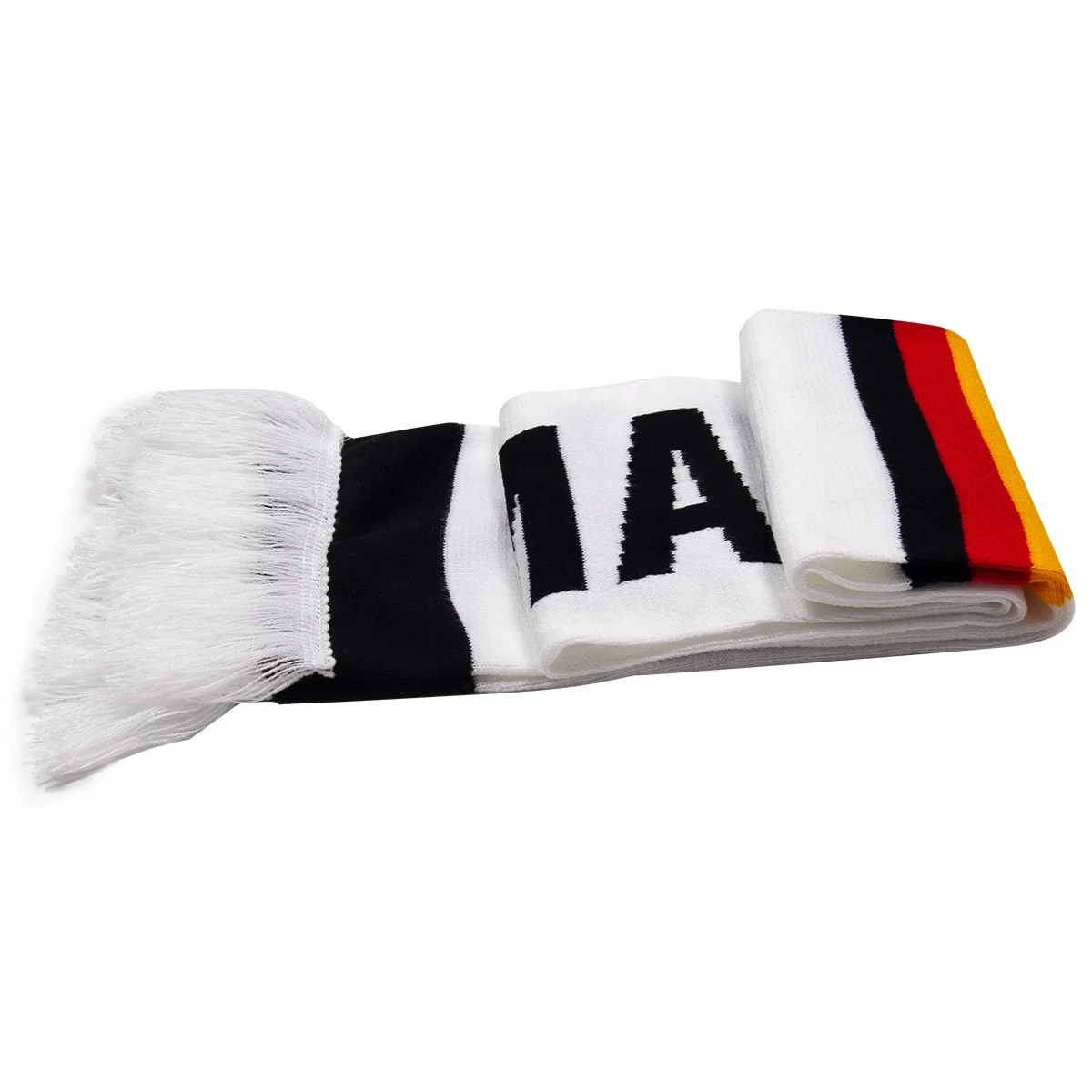 Best Selling Sports Soccer Team Fan Scarf Custom World Soccer Cup Acrylic Knitted Jacquard Football Scarf