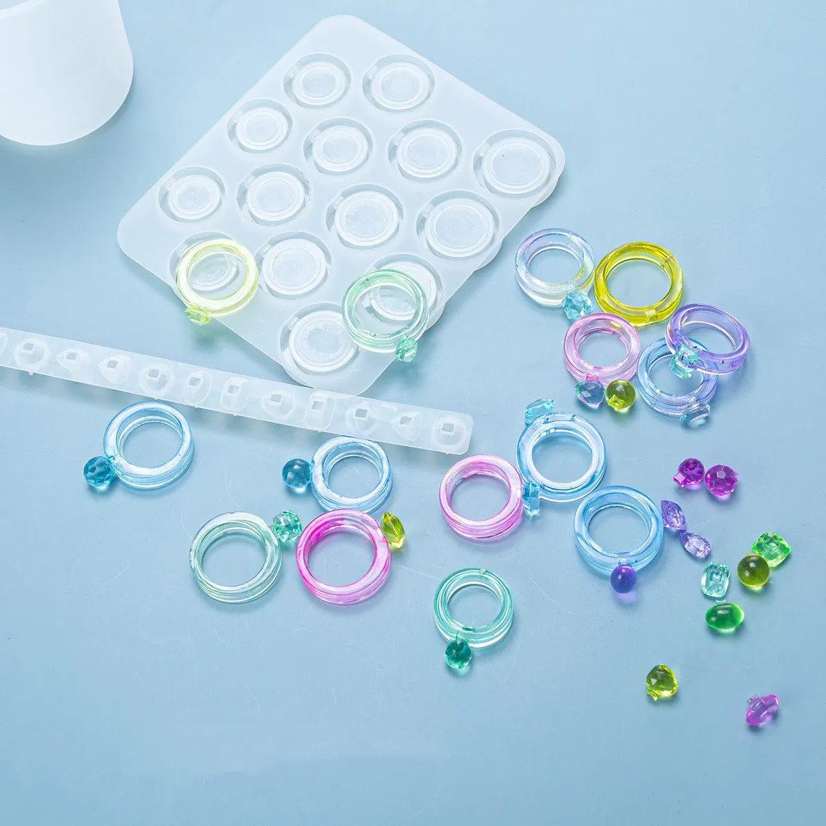 New Product 2023 Popular In China Epoxy Resin Molds Custom Silicon Epoxy Resin Mold Diy Rings Resin Ring Mold