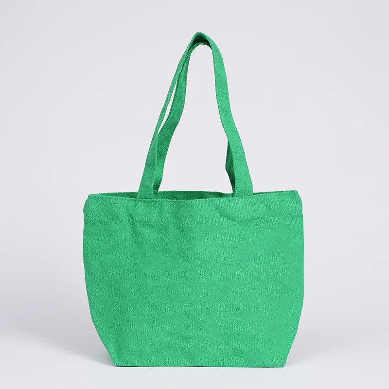 wholesale cheap Green Cotton canvas Mini Lunch tote bag with customized logo