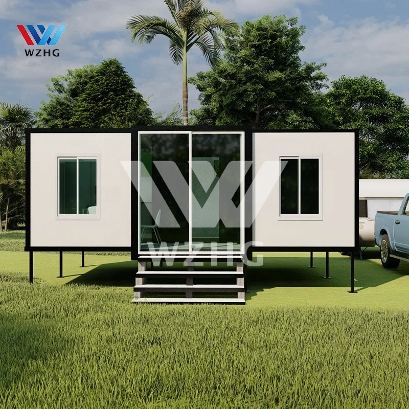 Luxury Prefab 20 Foot 2 Bedroom 1 Bath Container Home with Space for Open Kitchen Bathroom 3 Living