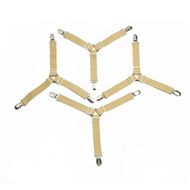 Useful Elastic Bed Sheet Clip Fasteners, Mattress Cover Blankets Grippers Holder Fixing Slip-Resistant Belt