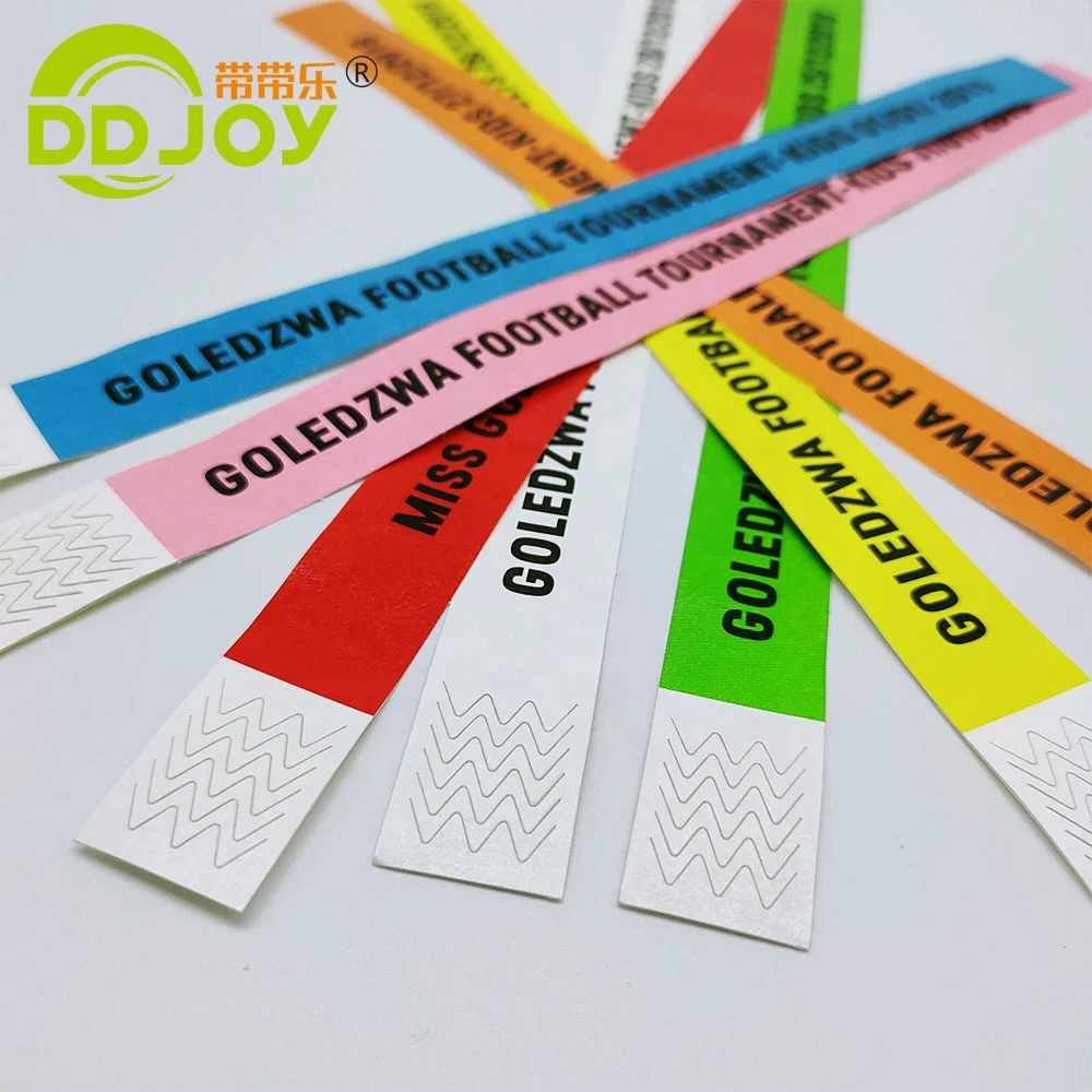 Waterproof Cheap Custom pulseras Dupont ID VIP brazaletes Tyvek Paper Wristbands for Events