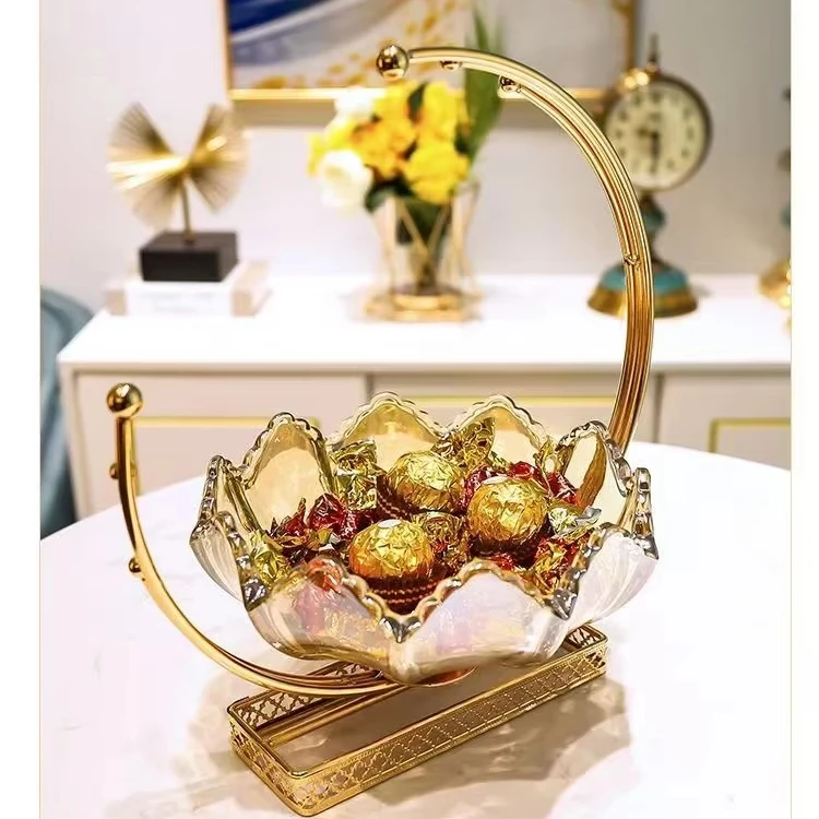 Light Luxury Style Moon Serving Transparent Plates Modern Nordic Style Glass Tableware Cake Dish Plate