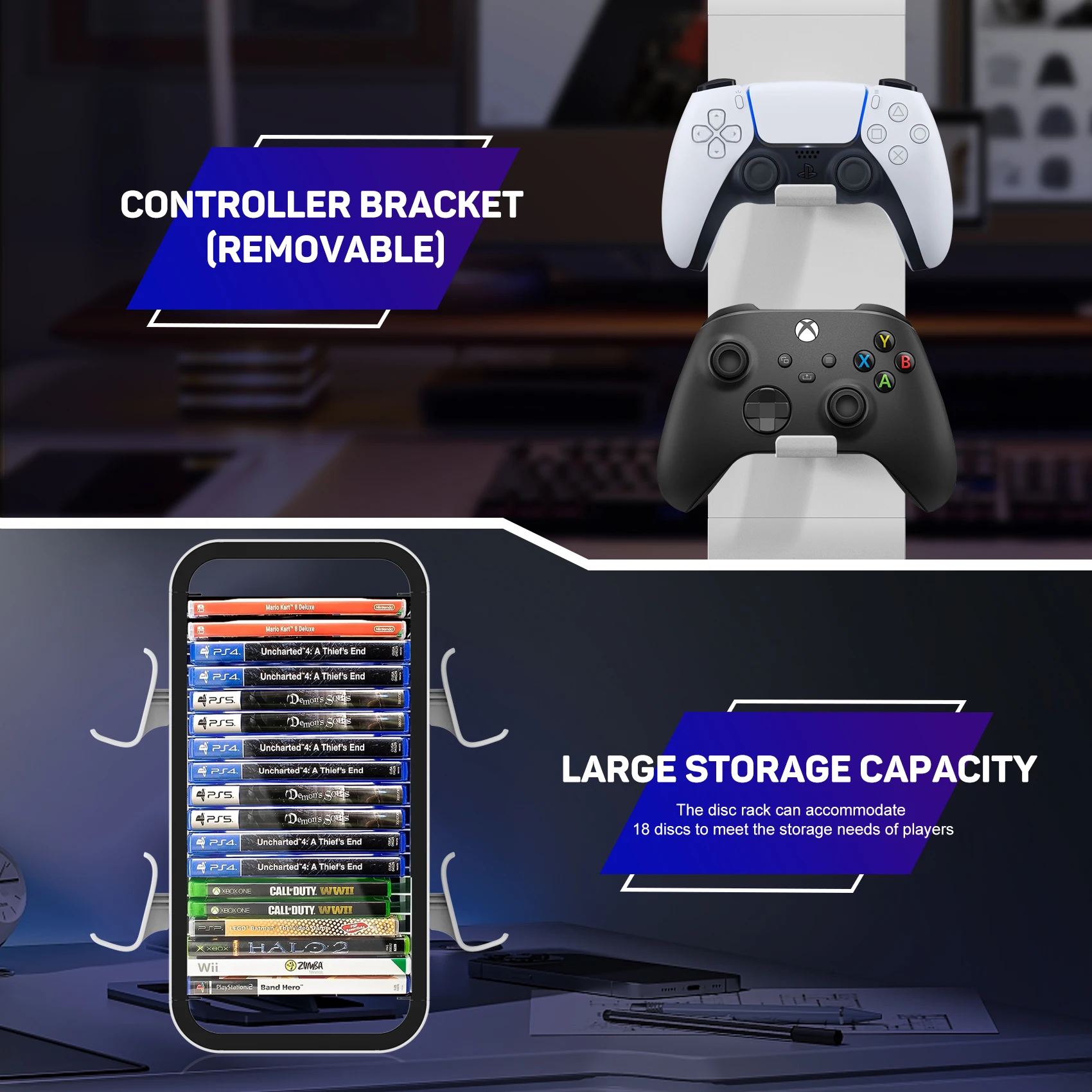 High quality video games discs storage tower for PS/Xbox/NS