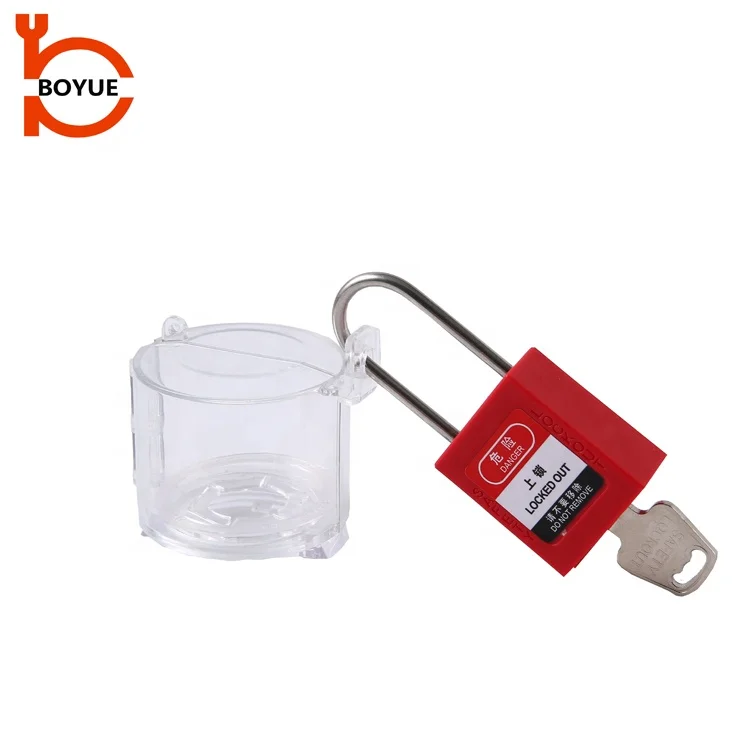 China industrial safety Transparent Pc 22mm 30.5mm Power Electrical Push Button Switch Safety Lockout