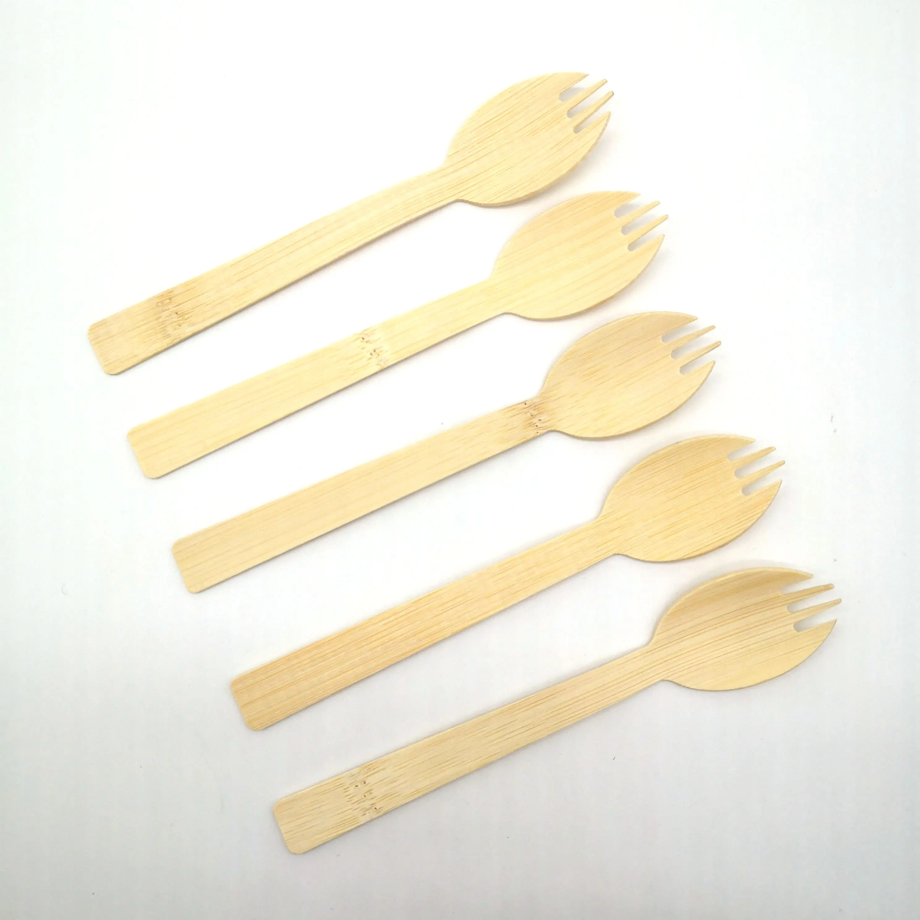 Eco-friendly  Disposable bamboo spork  Spoon Fork 2-in-1 Cutlery