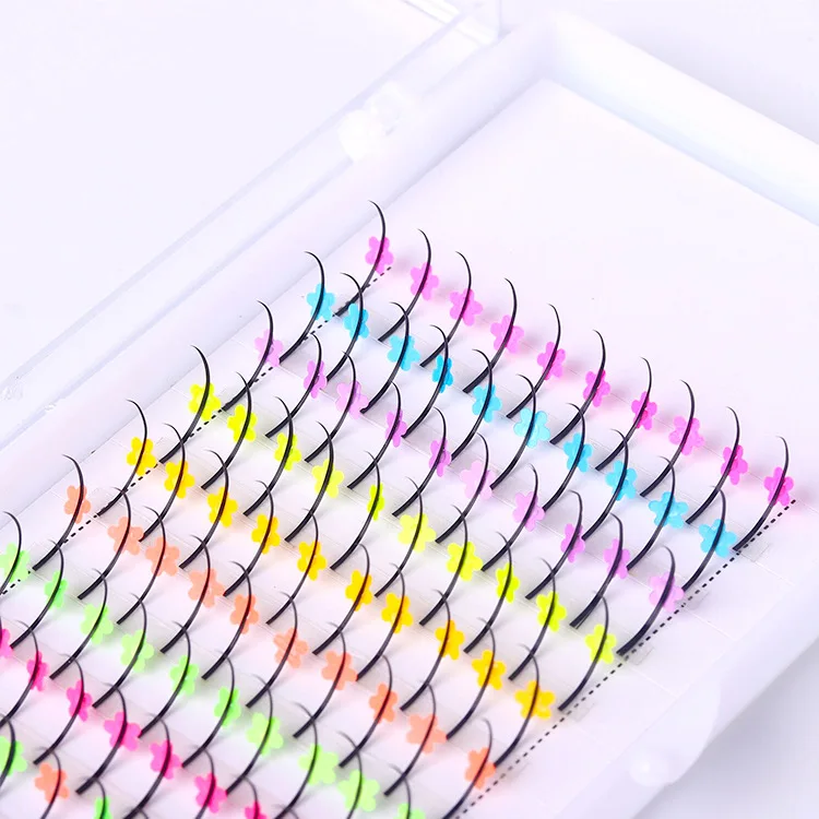 2022 Glitter Strip Lash Glitter Lash Extensions Diy Lashes Private Label Luminous Christmas Color Glitter Eyelash Extension