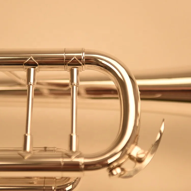 
High Grade Musical Instruments Thick Silver Trumpet Bb Key Brass Trumpet 