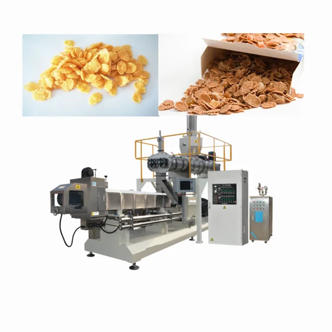200-500 кг/ч Kelloggs хлопья Зерновые закуски машины/DG75-II DG95-II экструдер Двухшнековый кукурузы шелушения поток клейковины количественная Бесплатная машинного оборудования