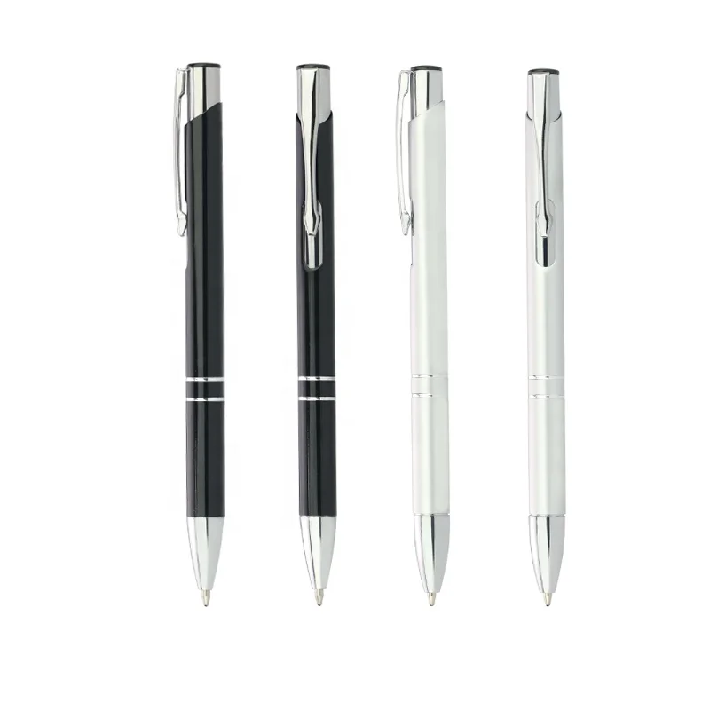 Promotional Click Metal Ball Pen With Logo Customized Advertising Ballpoint Pen Engraving Personalized Gift Metal Ball Pen