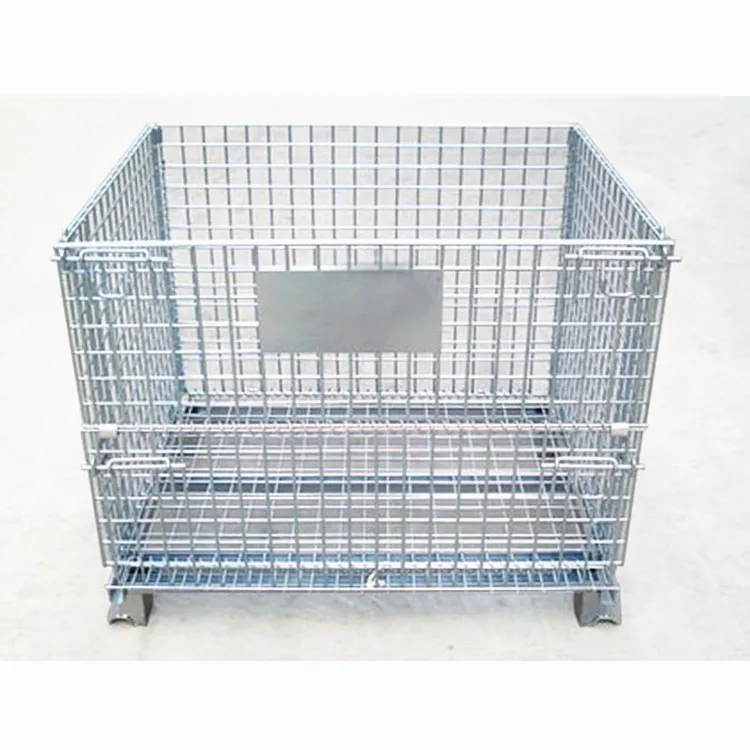 Foldable huge metal wire mesh roll containers storage cage