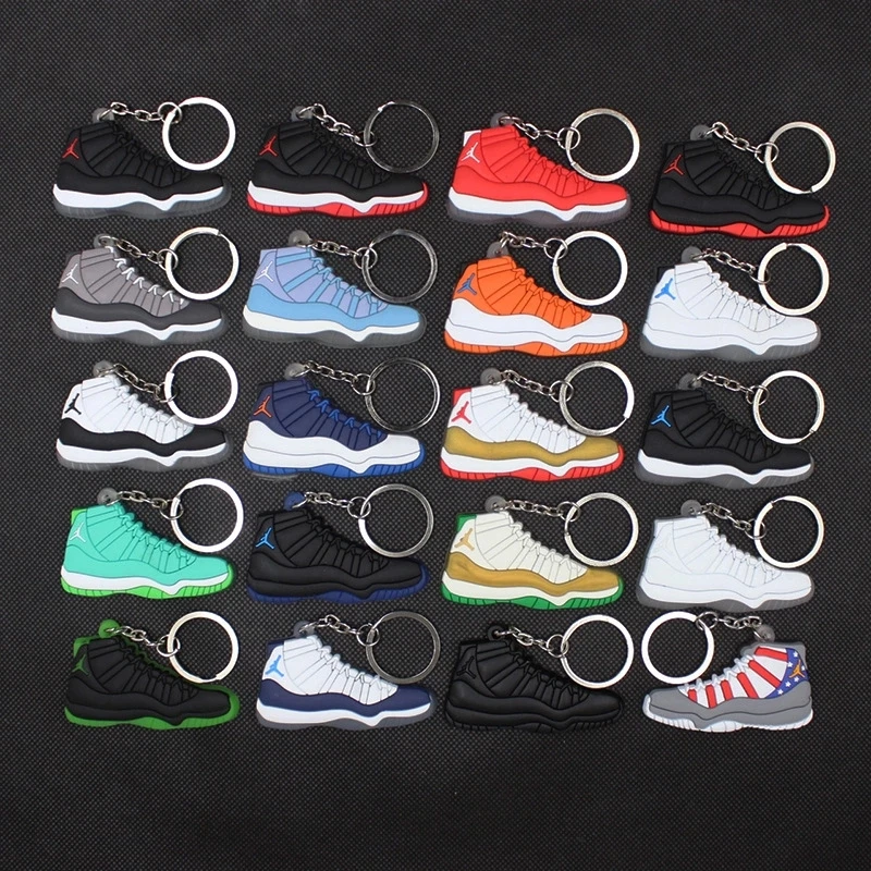 Wholesale Promotional Rubber 2d pvc Mini Air Max Jordan Basketball Shoes sneaker keychain