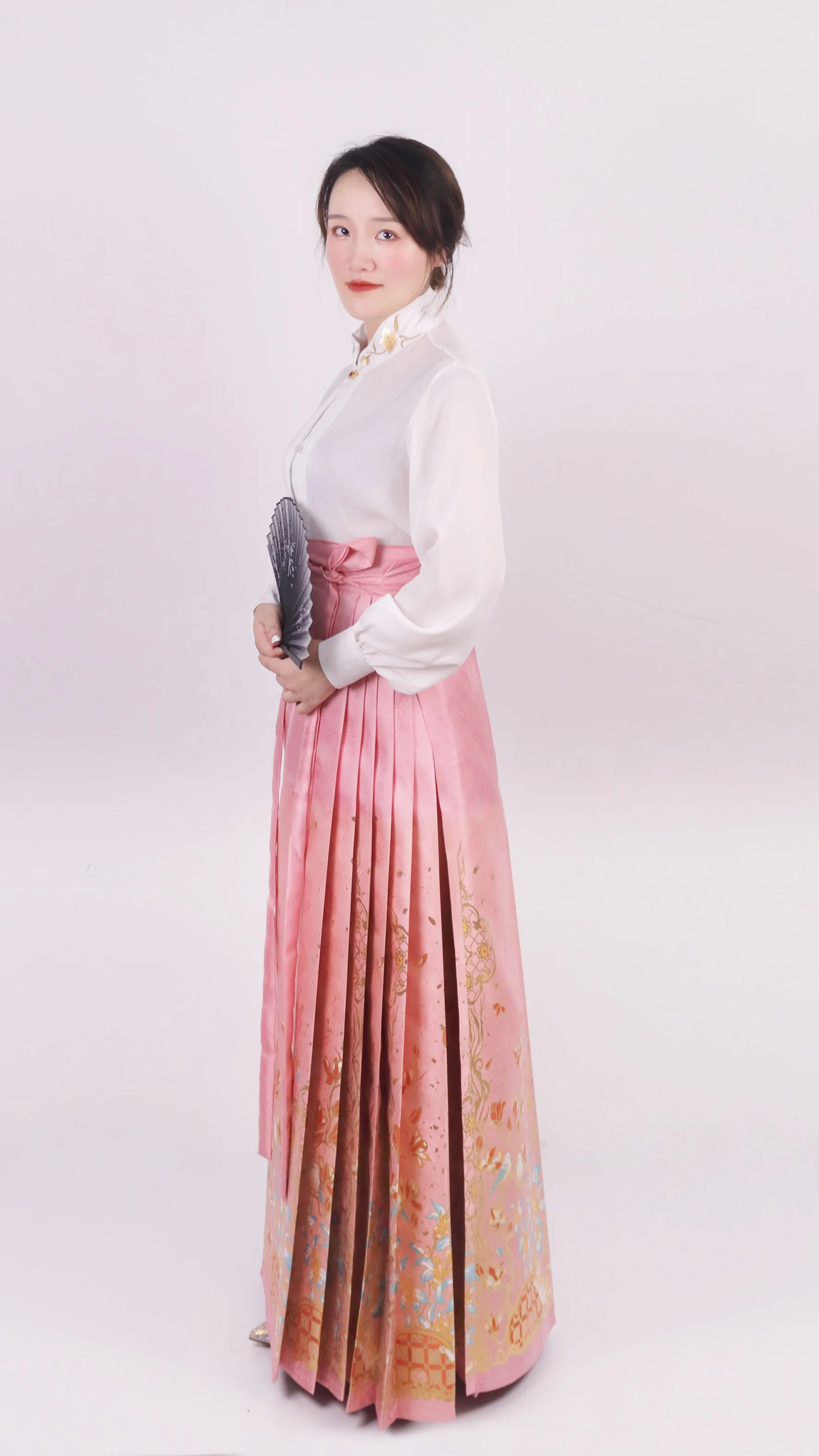 Horse Face Skirt Set 2024 New Daily Improved Spring and Autumn Plus Size Pink New Chinese Style Hanfu Female Chinese Style