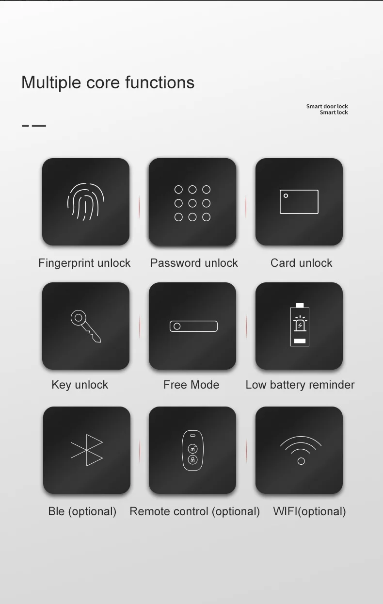 Home Electronic Tuya Tt Lock App Wifi Smart Digital Multi point Biometric Fingerprint Radio Frequency Door Lock 2022