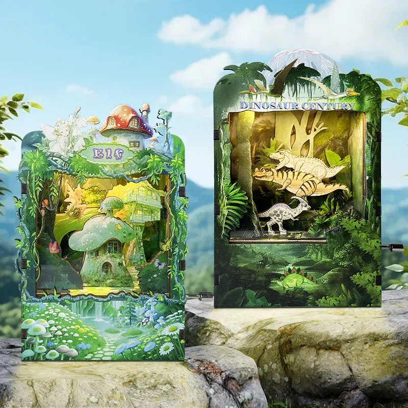 Creative Nightlight Music Box Handmade DIY Assembly Toy 3d Puzzle Wooden Hand cranked Music Boxes