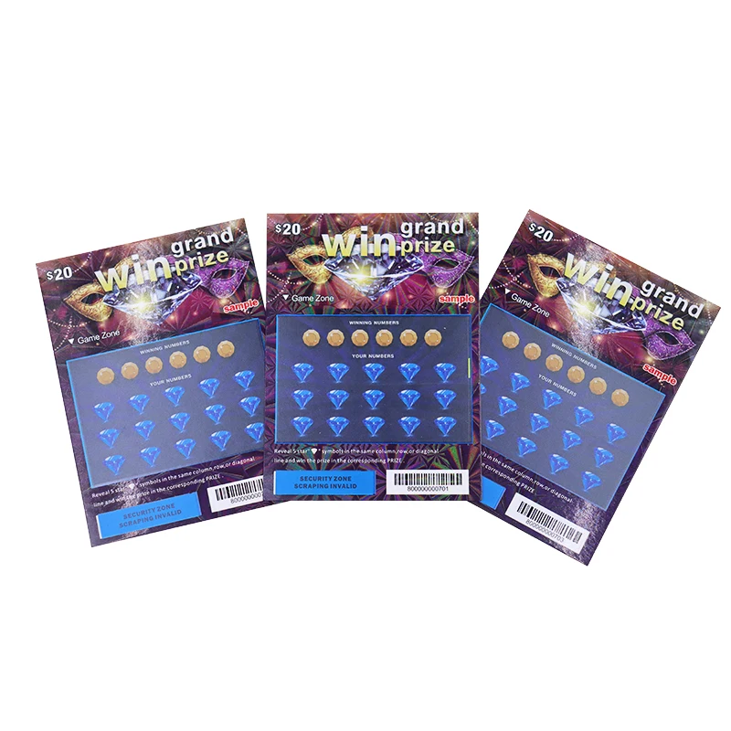 Top quality custom Color Printing Variable Data Unique Lucky custom scratch off lottery tickets for Scratch Win