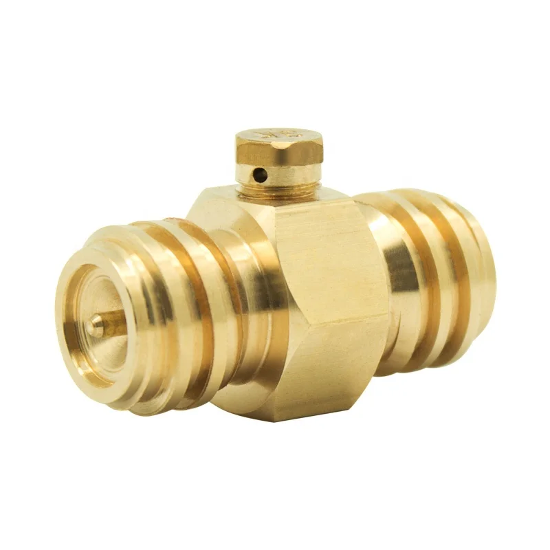 Hot Sale High Quality Double TR21x4 Thread Brass Material Soda Tank Co2 Cylinder Refill Gas Joint with Burst Disk