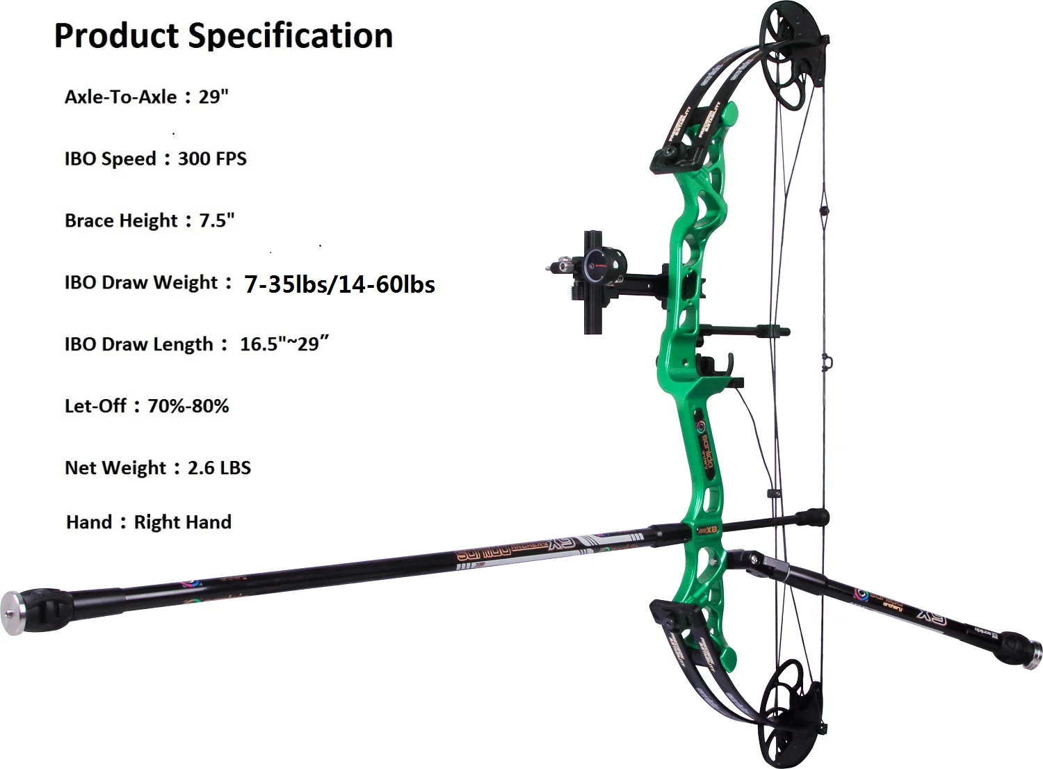 Sanlida Archery CP X8 Target Compound Bow Arrow Kit for Youth and Adults with All Accessories Green