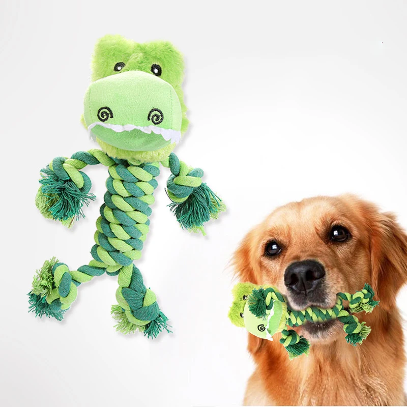 Durable Custom Cotton Eco friendly Dog Plush Chew Rope Toy Stuffed Animals Toys Dogs